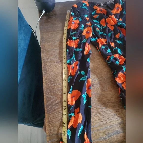 Zara Open Back Long Sleeve Ruched Mini Dress Black Orange Floral Print Size Med - Picture 15 of 15